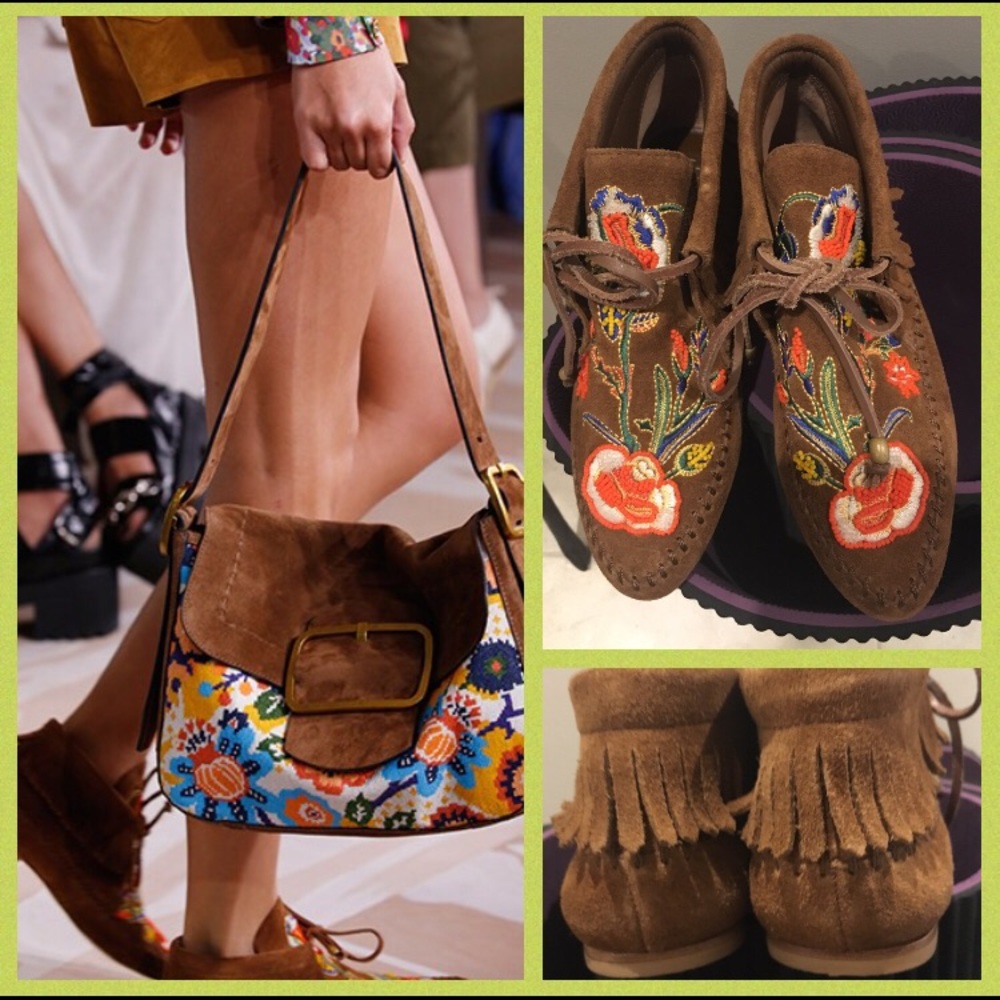 New! Tory Burch Huntington bead fringed booties